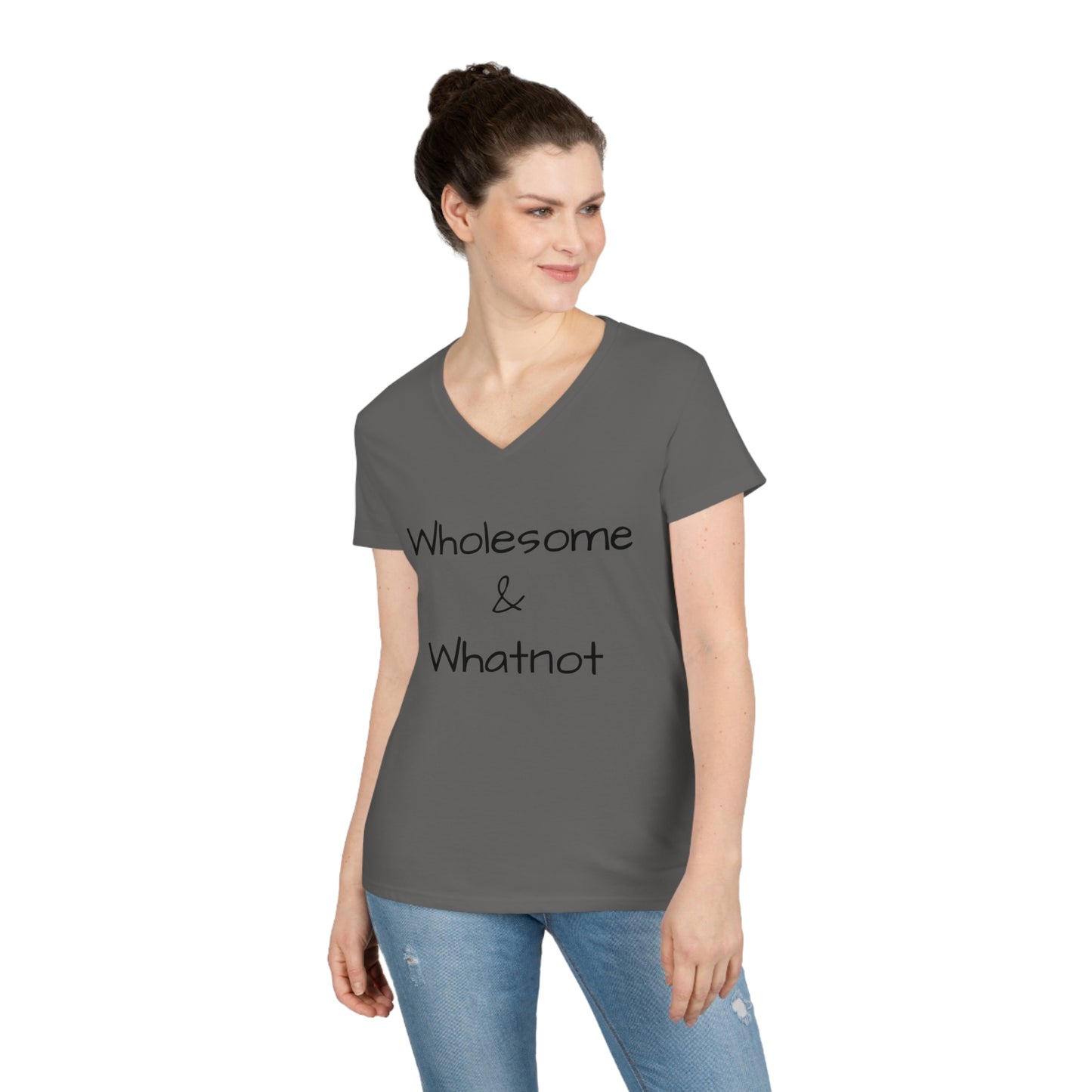 Ladies' V-Neck T-Shirt Wholesome & Whatnot