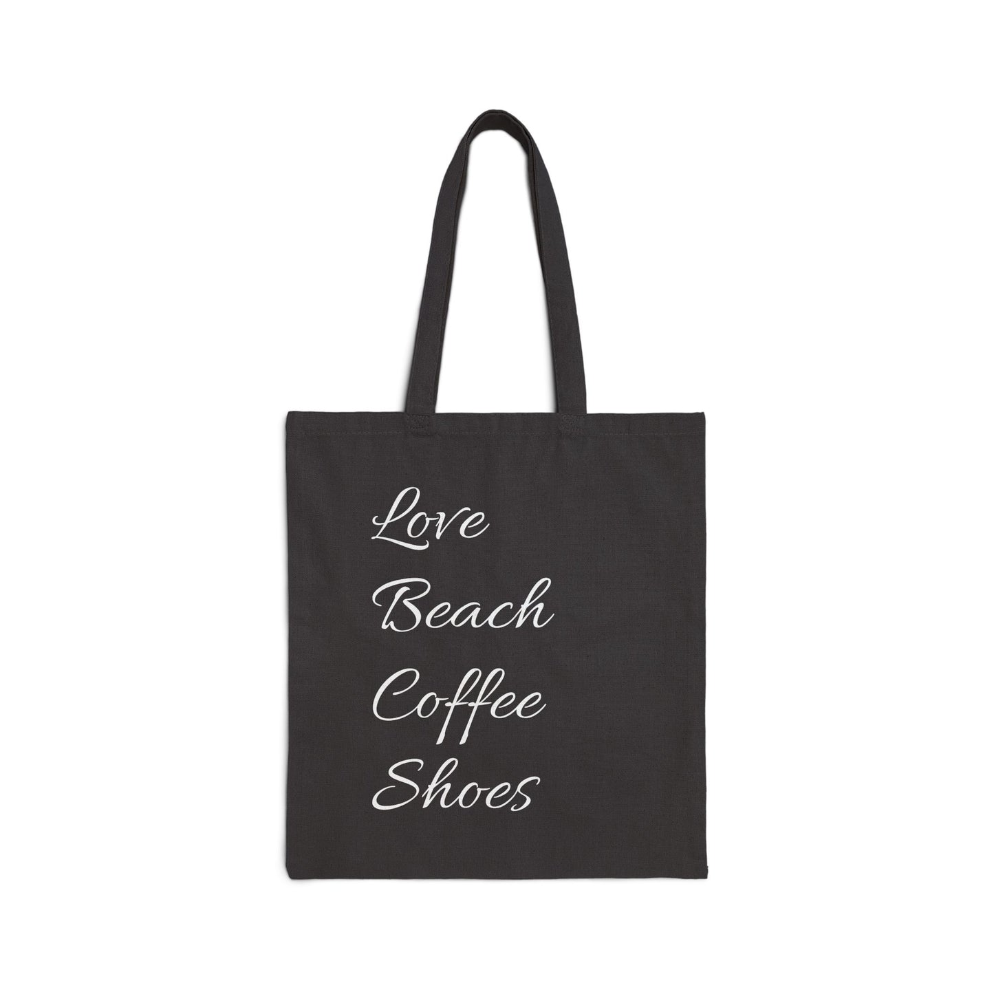 Love, Beach, Coffee, Shoes Cotton Canvas Tote Bag