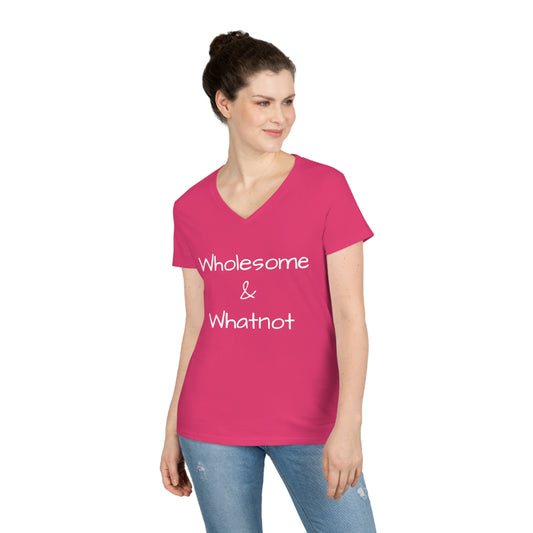 Ladies' V-Neck T-Shirt Wholesome & Whatnot